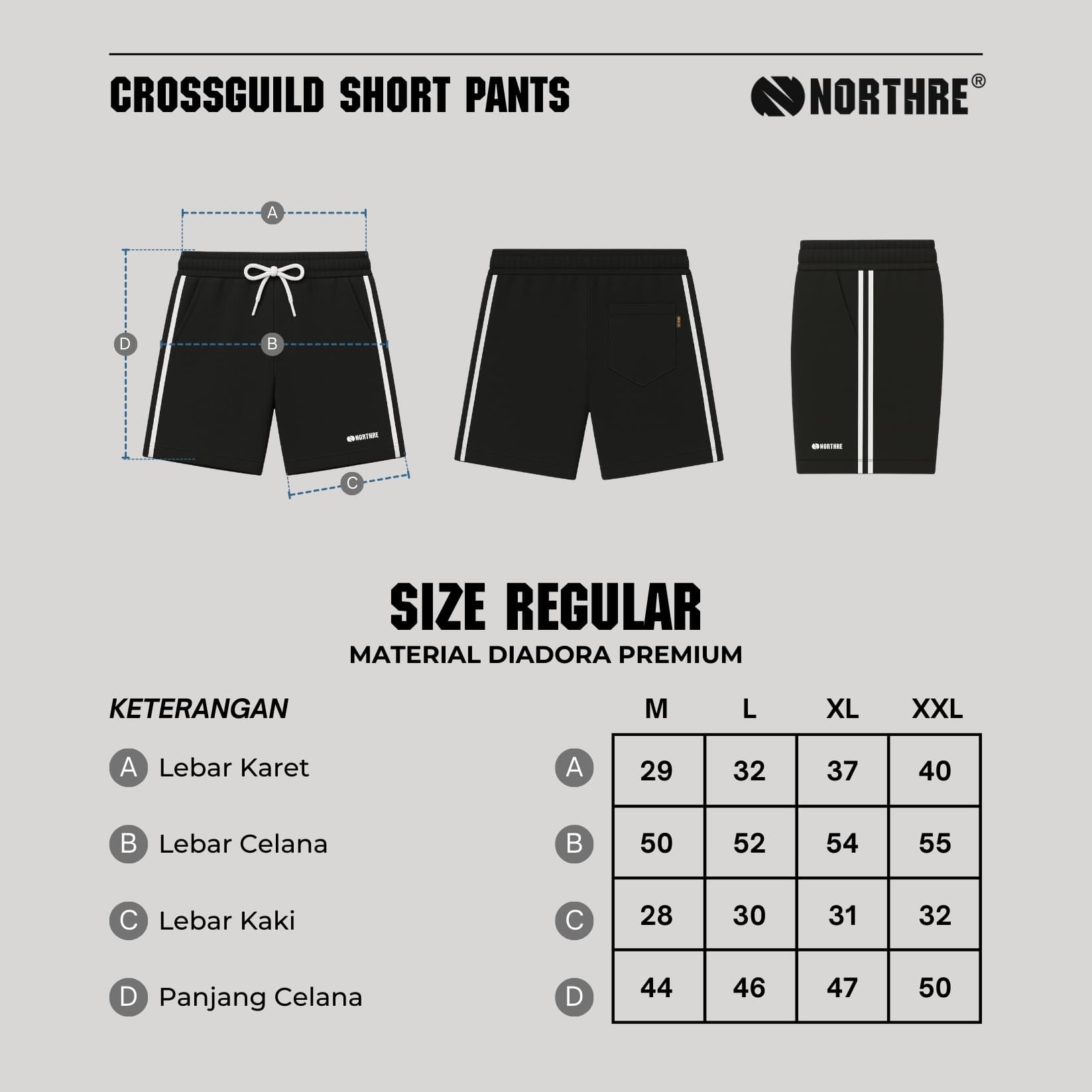 Northre Crossguild Shortpants 2 Stripes Ntbasic
