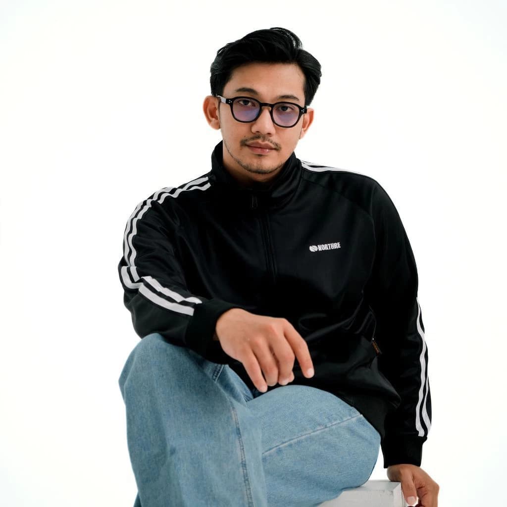 NORTHRE Jacket Tracktop Crossguild Black two strips NTbasic thumbnail 3