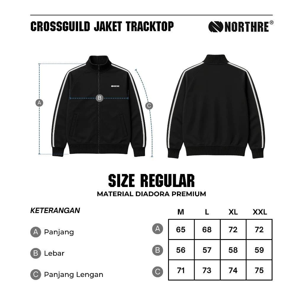 NORTHRE Jacket Tracktop Crossguild Black two strips NTbasic thumbnail 8