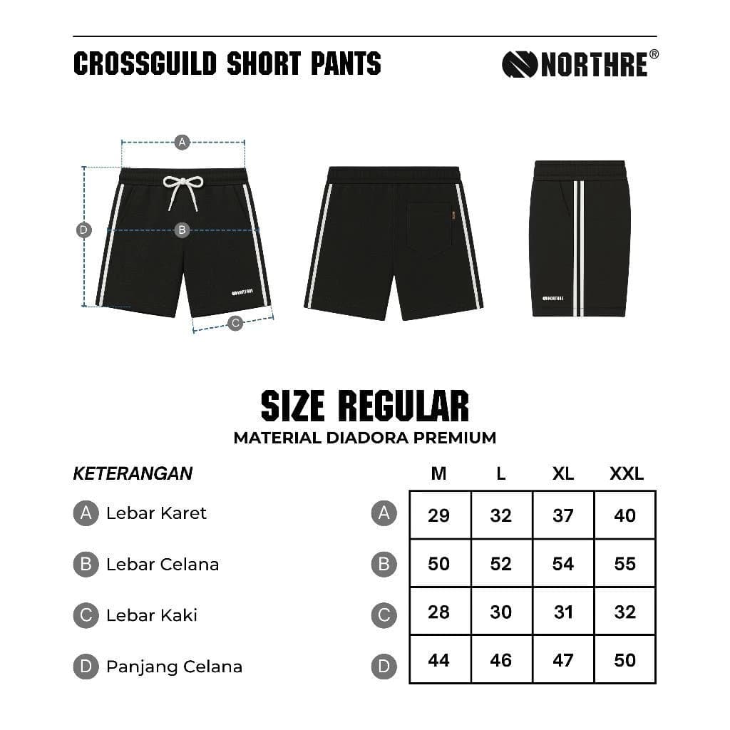 NORTHRE One set Sportswear Crossguild Shorts Black Two Strips NTbasic thumbnail 9