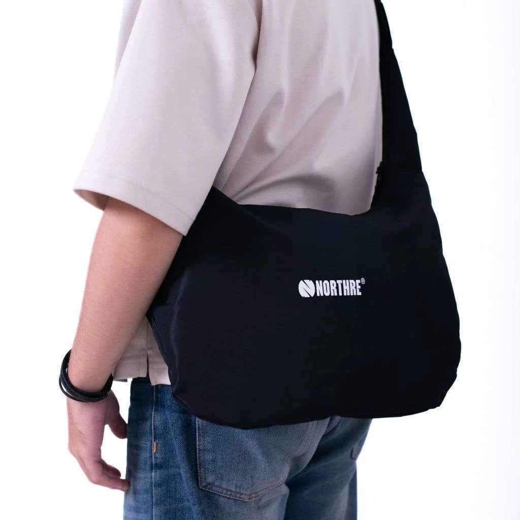 NORTHRE Sling Bag Multi Pocket - Taslan Simple Black Minimalis thumbnail 3