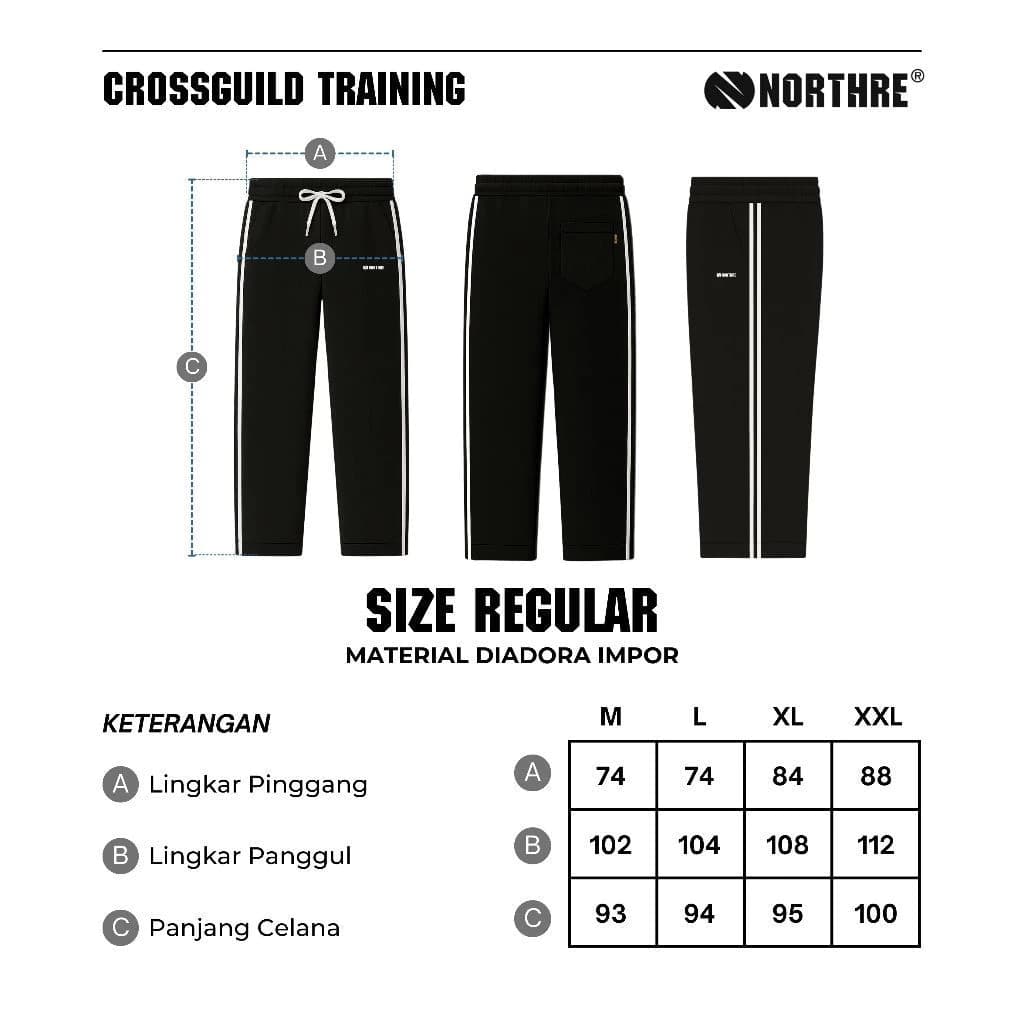 NORTHRE One set Sportswear Crossguild Black Two Strips Long Pants NTbasic thumbnail 9