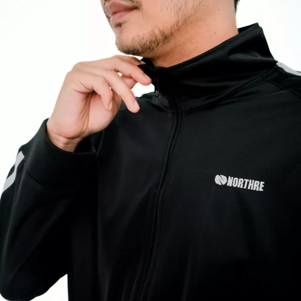 NORTHRE Jacket Tracktop Crossguild Black two strips NTbasic thumbnail 4