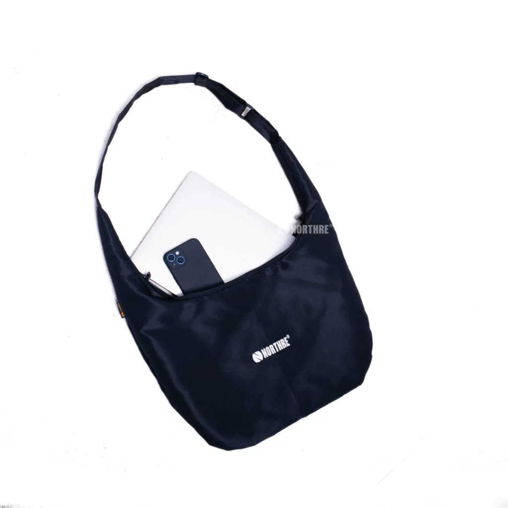 NORTHRE Sling Bag Multi Pocket - Taslan Simple Black Minimalis thumbnail 4