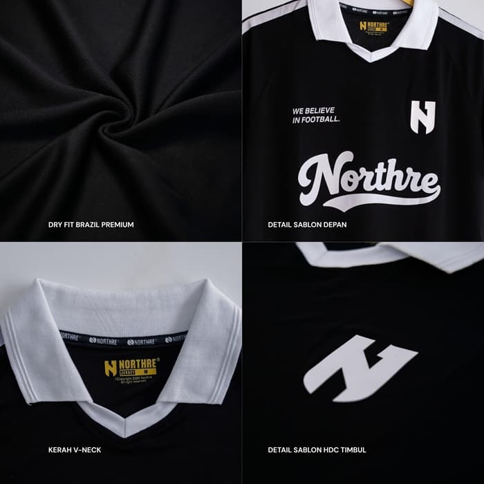 NORTHRE Jersey Broke Line Crossguild Football Sport Pria Wanita Regular Fit thumbnail 9